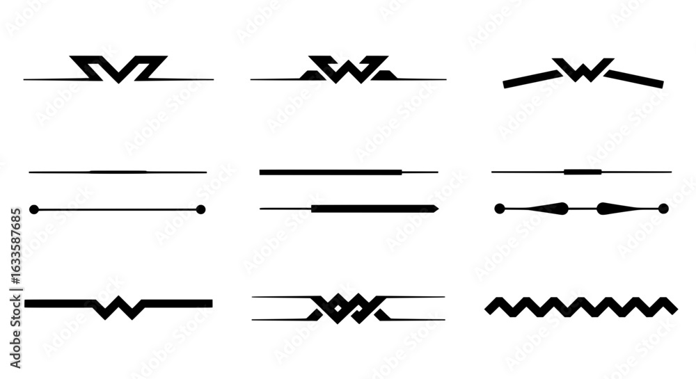 Poster elegant dividers: a collection of sleek and modern divider designs, showcasing minimalist lines and 
