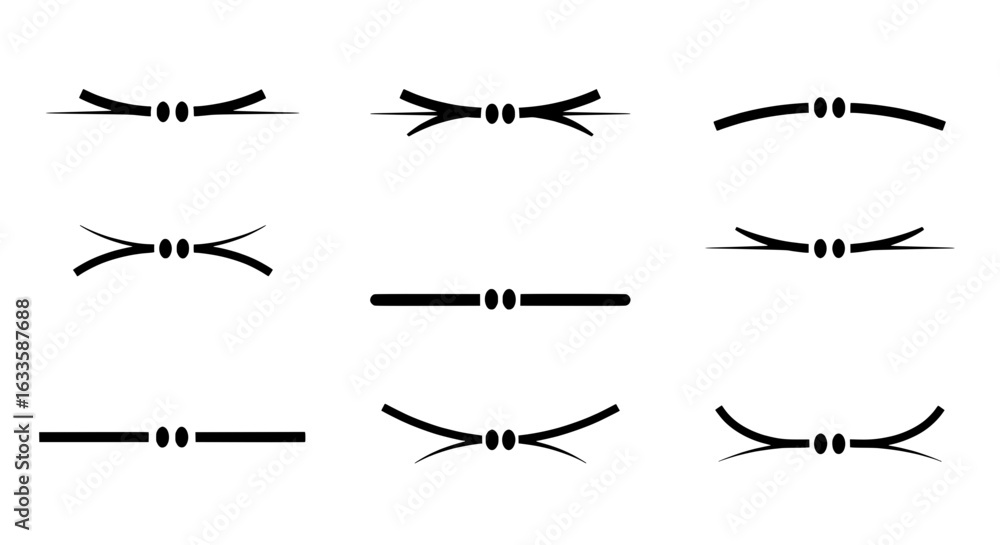 Poster elegant divider collection: a minimalist collection of stylized line dividers, perfect for adding a 