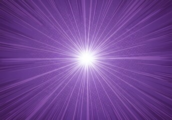 Comic book halftone dots, dynamic motion effects for manga action wallpaper, Purple anime explosion background with radial speed lines bursting from bright white center, superhero fights or energy bla