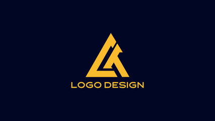 Triangle-Based LT Monogram Logo in Gold – Geometric and Bold Modern Branding Concept

