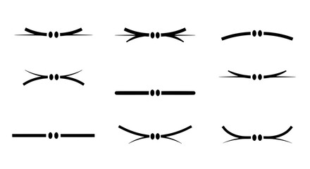 Elegant Divider Collection: A minimalist collection of stylized line dividers, perfect for adding a touch of sophistication and structure to any design or composition. 