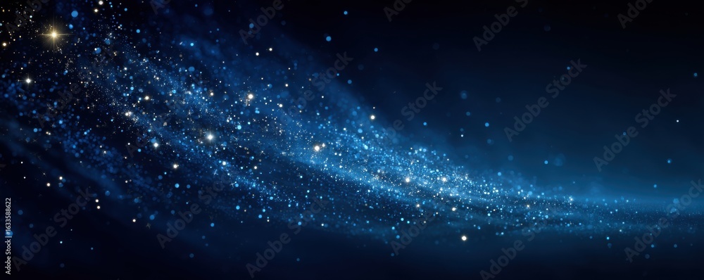 Wall mural a sparkling galaxy background full of stars in various blue tones
