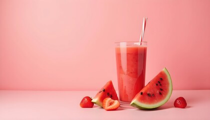  Tropical Summer Drink Photography With Watermelon Slice Focus