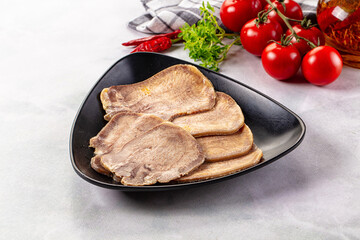 Boiled beef tomgue slices appetizer