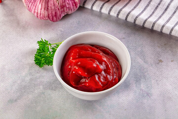 Red spicy tasty tomato ketchup