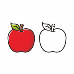 apple hand drawn outline doodle 