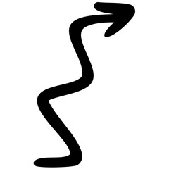 Fototapeta premium Hand Drawn Black Arrow. Doodle Style
