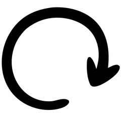 Hand Drawn Black Arrow. Doodle Style