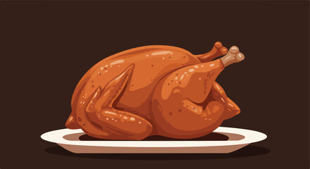 Roasted fowl on white plate