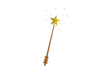 Magic wand icon. Magic wand symbol design on white background.