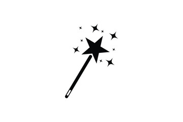 Magic wand icon. Magic wand symbol design on white background.