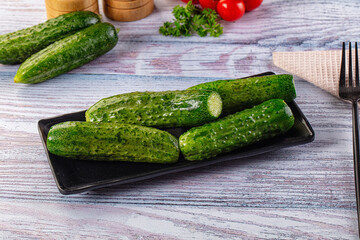 Homemade lightly salted cucumbers snack