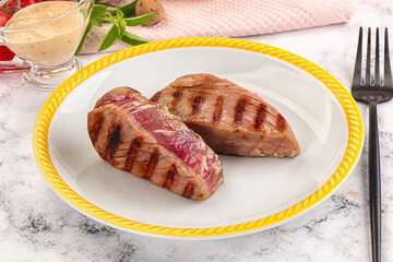 Delicous grilled tuna dish steak