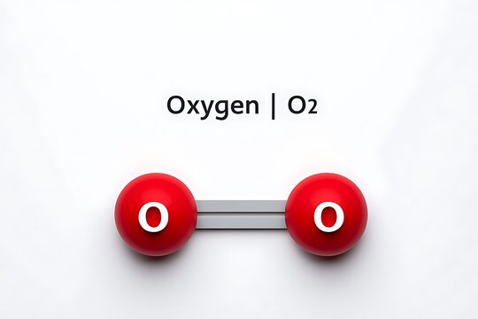 Oxygen molecule o2 isolated on white background
