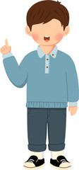 Cute boy with casual outfit while talking cartoon illustration 