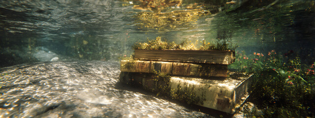 Bücher unter Wasser