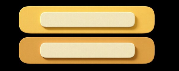 Fototapeta premium Minimalistic illustration of two elongated golden shapes on a black background