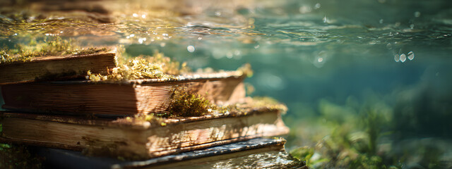 Bücher unter Wasser