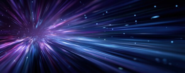 Naklejka premium Abstract background depicting vibrant blue and purple light streaks and particles