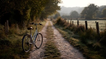 Fototapeta premium Bicycle ride through scenic countryside road