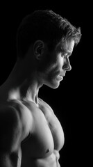 Black background with dramatic lighting creating maximum contrast