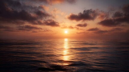 Breathtaking sunset over a serene calm ocean