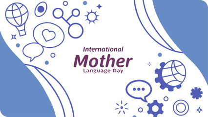 International mother language day celebration with abstract design isolated on white background for banner, poster, card and social media