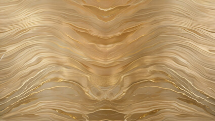 Symmetrical Abstract Golden Marble Texture - Mirror Effect Stone Pattern