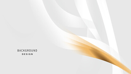 Obraz premium Abstract gold wave lines on white background with luxury shapes