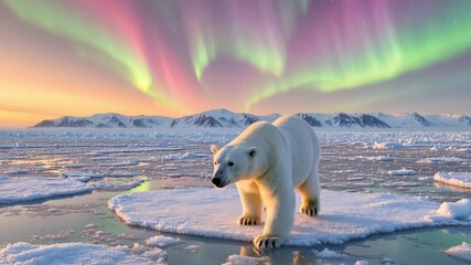 polar bear on ice - Powered by Adobe