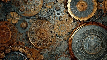 Obraz premium Intricate gears and ornate circles