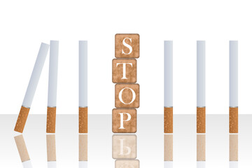 Nicotine Dependence, STOP SMOKING! concept illustration