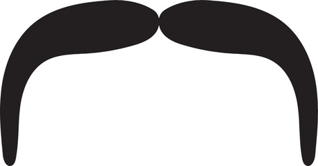 Flat Round-End Thick Mustache Icon