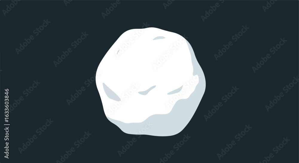 Poster stylized white blob with subtle shading on dark background