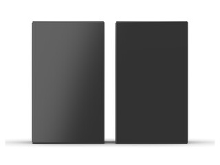 Black paper box mockup, packaging carboard box carton mock up template for branding and presentation, 3d illustration
