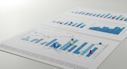 Data visualization using charts and graphs, conveying financial analysis insights and statistical