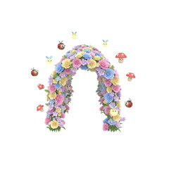 numbers made from flowers