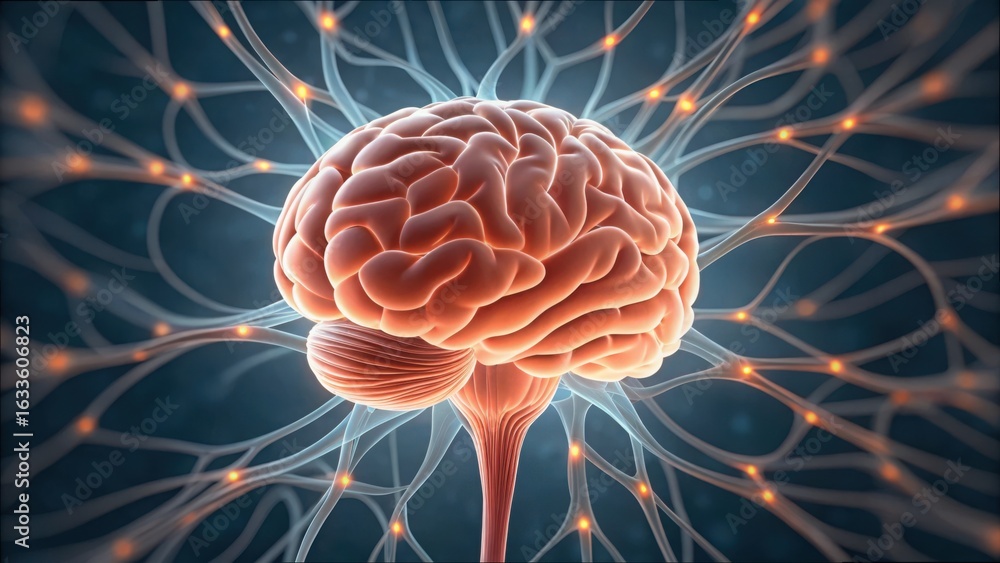 Poster advanced render of targeted drug release in brain region visualization