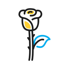 Vector multi color icon for Rose