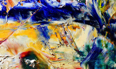 Fototapeta premium Abstract art background . Hand painting artwork on canvas .