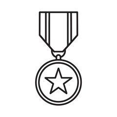 Military Medal Line Art Illustration

