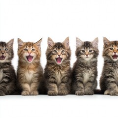 Adorable kittens expressing a range of emotions