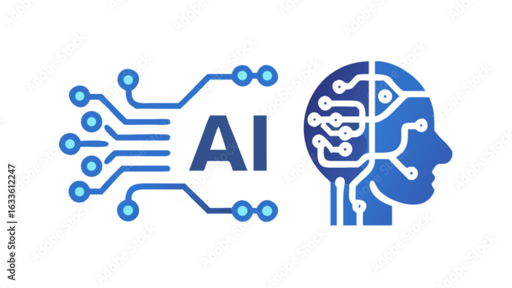 Aufkleber ai artificial intelligence machine learning neural network deep learning technology future innovatio