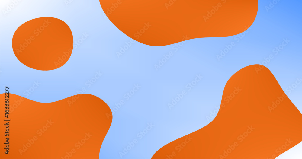 Aufkleber blue sky abstract background with orange fluid shape and copy space for insert elements