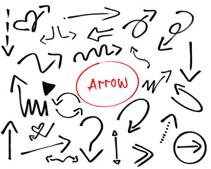 set of hand drawn arrows