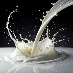 pouring milk into a glass
