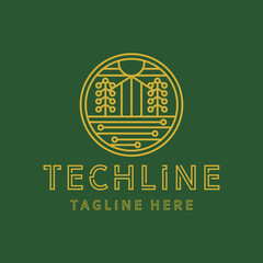 Line Tech Vector Design Logo Technology Business Company logotype
