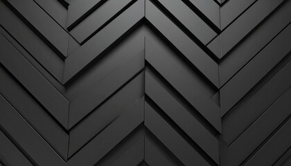 Dynamic Black Herringbone Wall with Architectural 3D Relief.