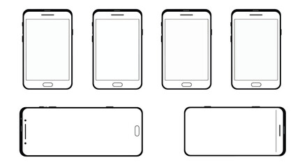 Different smartphone models illustrations