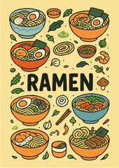 Rame Doodle Stle Food EPS